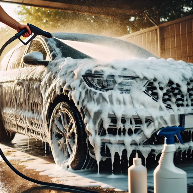 泡モコモコの洗車画像