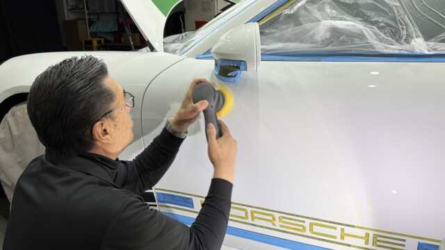 ポルシェ911R研磨後の塗装確認