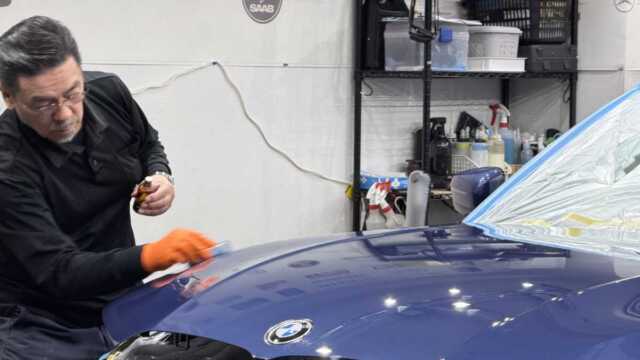 BMWアルピナ B3 GTリムジン研磨作業 4
