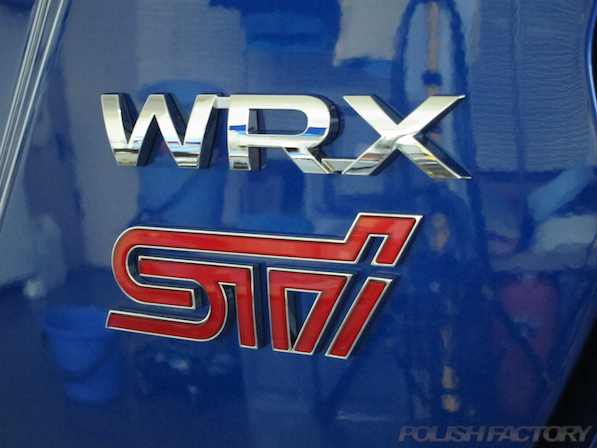 スバル WRX STI Type Sガラスコーティング施工エンブレム画像