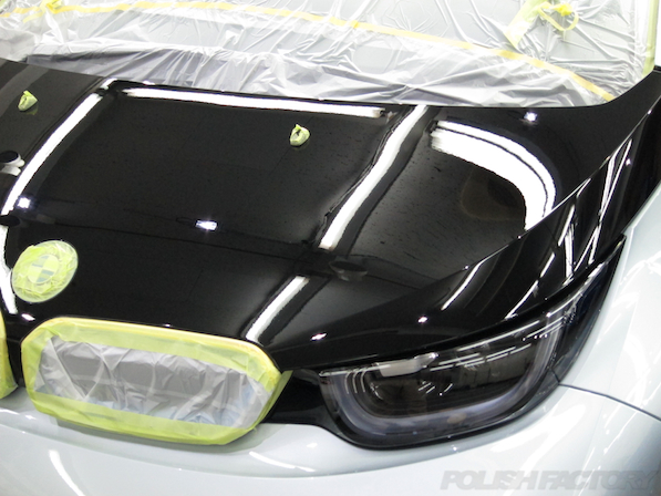 BMW i3 レンジエクステンダー装着車ガラスコーティング施工傷復活画像