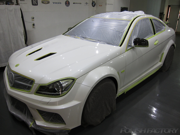 C63 AMG Coupe Black serieコーティング施工画像