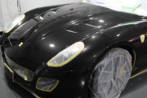 フェラーリ Ferrari 599GTO磨きガラスコーティングコーティング施工画像